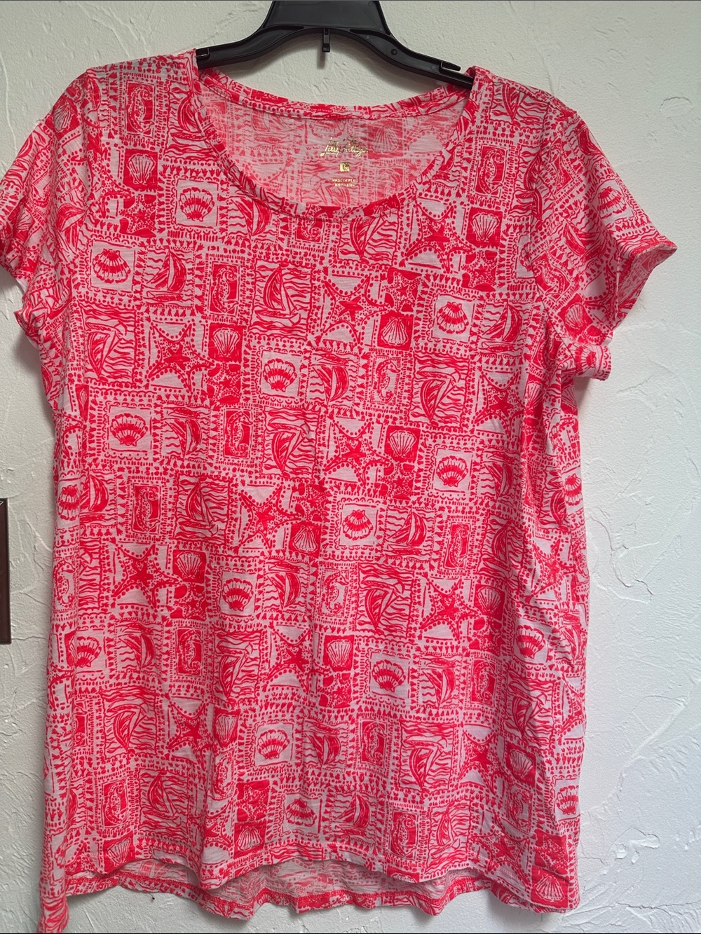 Vineyard Vines Coral Shell & Starfish Short Sleeve Tee